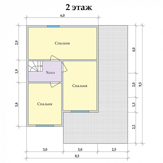 Изумрудный 8,5 х 9,5