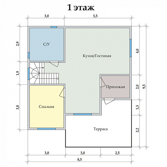 Изумрудный 8,5 х 9,5