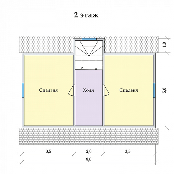 Каркасный дом Солнечный ++ 7 х 9