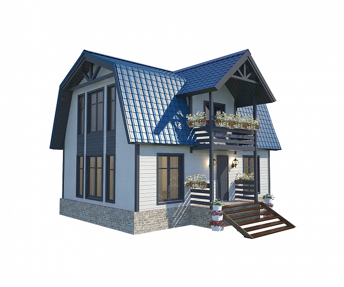 Каркасный дом Солнечный ++ 7 х 9