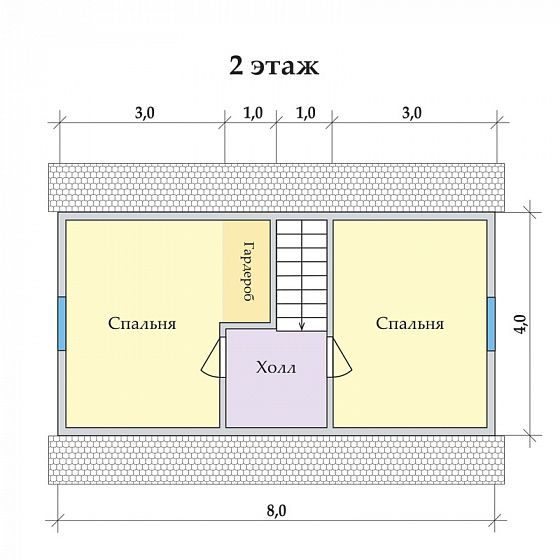 Каркасный дом Солнечный ++ 6 х 8