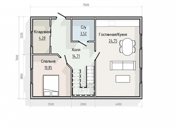 Барн-хаус 7 х 9,5